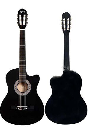 Midex CG-390BK-XBAG Siyah Klasik Gitar 4/4 Sap Ayarlı Kesik Kasa Full Set (Çanta Tuner Askı Capo Metod Pena)