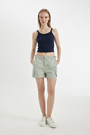 DeFacto Coool %100 Pamuk Regular Fit Normal Bel Kısa Paça Gabardin Şort A3688AX24HSGN1128