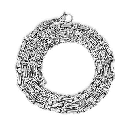 Silver Renk Kalınlık 5 mm 317L Çelik Kral Zincir