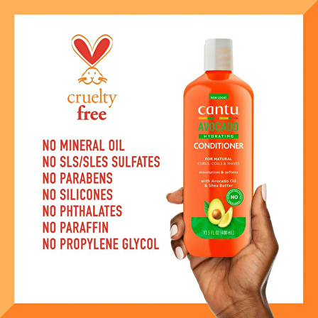 Cantu Avokado Kıvırcık ve Dalgalı Saçlar İçin  Nemlendirici Saç Kremi 400 mL