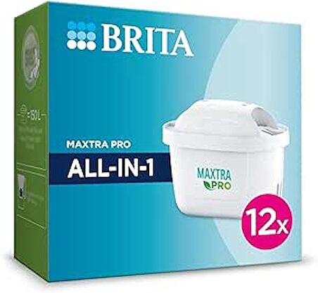 BRITA MAXTRA PRO ALL-IN-1 Yedek Su Arıtma Filtresi, 12’li