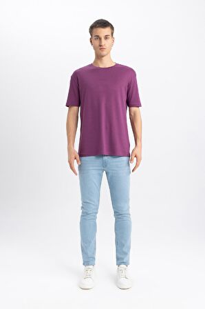 DeFacto Regular Fit Bisiklet Yaka Baskılı Kısa Kollu Ağır Kumaş Tişört B4289AX24SPPR483