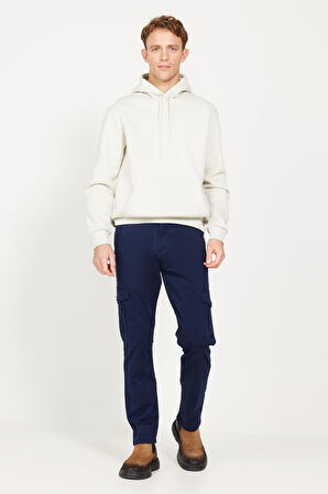 Slim Fit Dar Kesim Kargo Cepli Pamuklu Esnek Pantolon