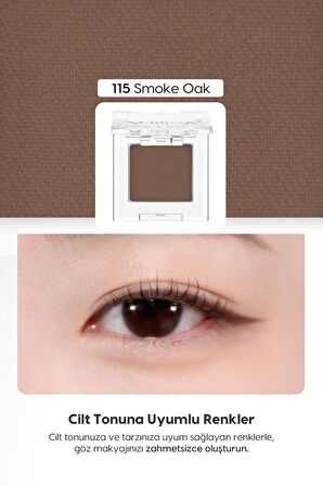 Yumuşak Dokulu, Dökülme Yapmayan Mat Tekli Göz Farı Modern Shadow Matte (115 Smoke Oak)