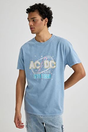 DeFacto AC/DC Regular Fit Bisiklet Yaka Kısa Kollu Tişört A8752AX23HSBE524