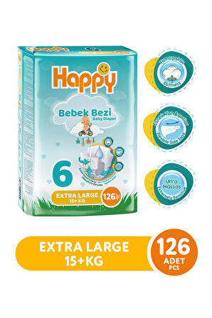 Happy Bebek Bezi Extra Large 6 No 126 lı