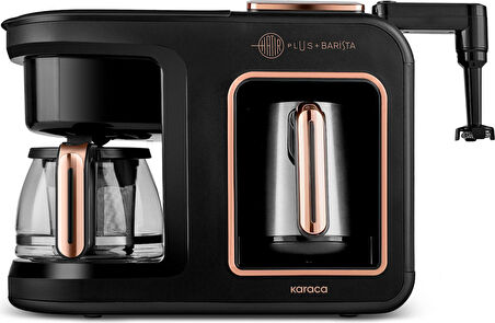 Karaca Hatır Plus Barista Steel 6 in 1 Konuşan Közde Türk Kahve Makinesi Black Copper