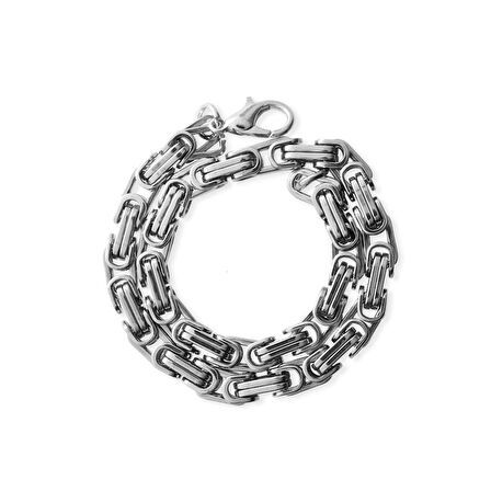 Silver Renk Kalınlık 5 mm 317L Çelik Kral Bileklik