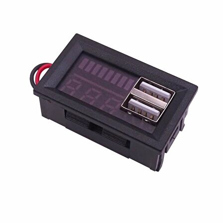 USB 2.4A 12V-24V 3S-7S Lityum Batarya Kapasite Göstergesi Modülü