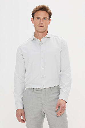 Erkek Mint Yeşil Slim Fit Dar Kesim Italyan Yaka Armürlü Gömlek