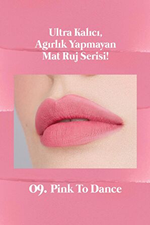 Mat Bitişli ve Uzun Süre Kalıcı Stick Ruj Peripera Ink Mood Matte Stick (09 Pink To Dance)