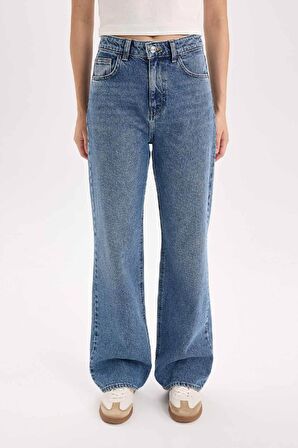 90's Wide Leg Yüksek Bel Geniş Paça Uzun Jean Pantolon