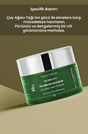 Bade Natural Çay Ağacı Akne Karşıtı ve Gözenek Sıkılaştırıcı Arındırıcı Yüz Balmı 50 ml