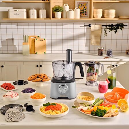 Karaca Mastermaid Power Max 11 in 1 Mutfak Robotu Cool Gray 2500W 1000 ml