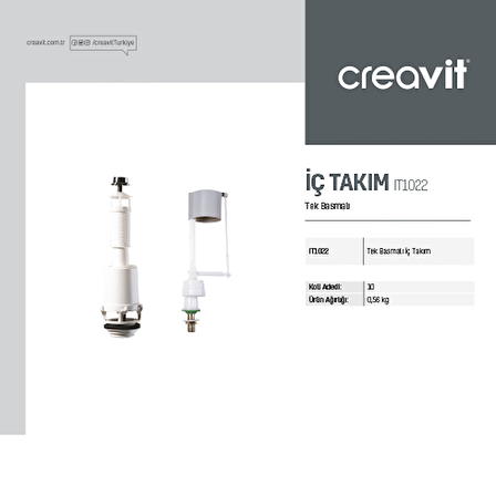 Creavit Tek Basmalı Klozet Rezervuar İç Takım IT1022