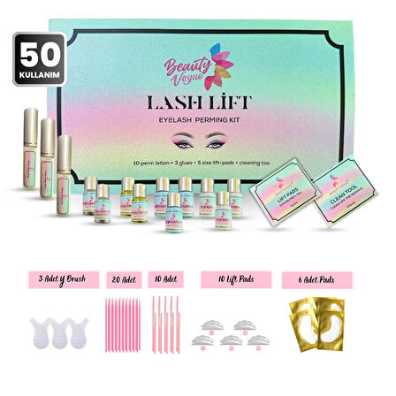 Beauty Vogue Kirpik Lifting Seti, Lash Lift, Kaş & Kirpik Perma Seti (FULL SET)-15 Kullanımlık…