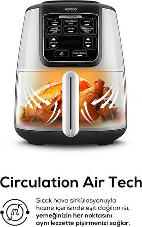 Karaca Air Pro Cook Xl 2 In 1 Konuşan Airfryer Cool Gray