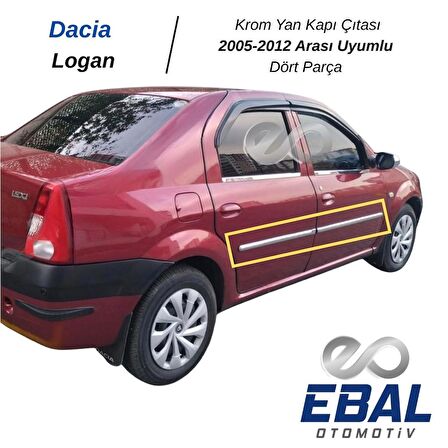 Dacia Logan Krom Yan Kapı Çıtası 4 Kapı 2005-2012 P. Çelik