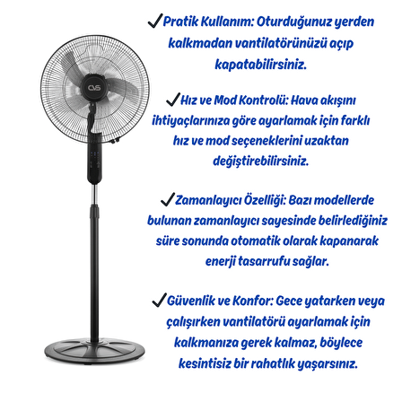 CVS DN 91032 Uzaktan Kumandalı 18'' 110 Watt Ayaklı Vantilatör