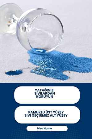 Mira Home Pamuklu 100 x 200 Su Geçirmez Alez Beyaz