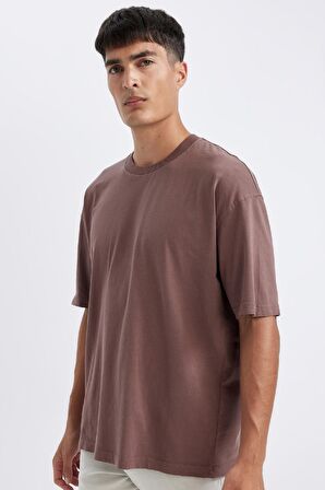 DeFacto Oversize Fit Bisiklet Yaka Kısa Kollu Tişört C7160AX24SMBN577