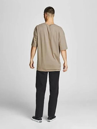 Jack & Jones Bisiklet Yaka Baskılı Kahve Erkek T-Shirt 12185628_JORBRINK TEE SS CREW NECK