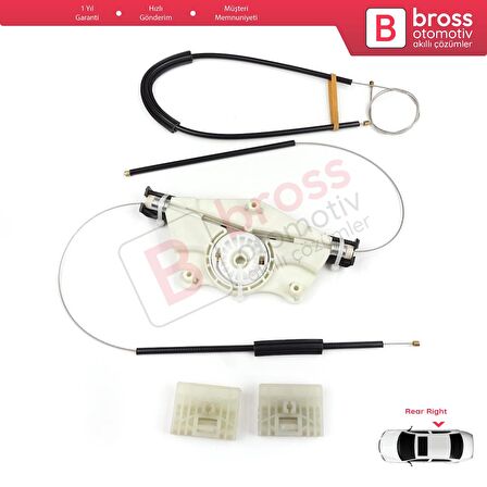 VW Touareg MK1 7L Porsche Cayenne 9PA 955 957 2002-2010 7L0839462 İçin Arka Sağ Cam Kriko Tamir Seti