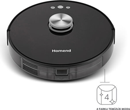 Homend Alex Laser Pro 1283H Moplu ve Haritalamalı Akıllı Robot Süpürge Siyah