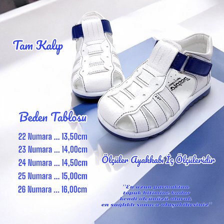 Beebron Ortopedik Erkek Bebek Ve Çocuk Sandaleti Ebgcm2406 Beyaz Lacivert