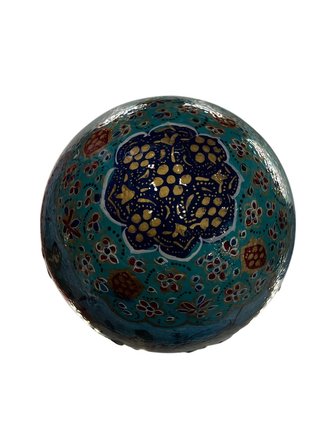 El Yapımı Mine İ̇Şlemeli Madalyon Desenli Devekuşu Yumurtası