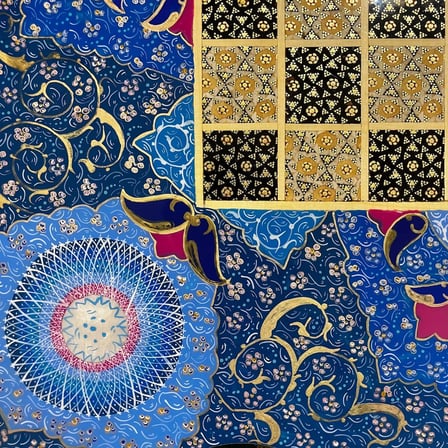 İran’ın El İşlemesi Hatem ve Minyatür Tavla ve Satranç - 50x50 CM (Dalbor)
