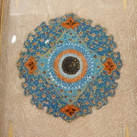 İran’ın El İşlemesi Hatem ve Minyatür Tavla ve Satranç - 50x50 CM (Dalbor)