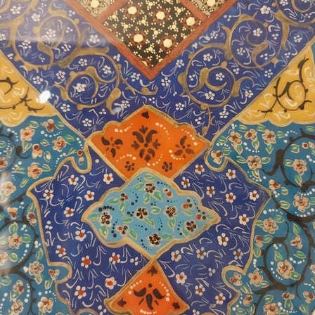 İran’ın El İşlemesi Hatem ve Minyatür Tavla ve Satranç - 50x50 CM (Dalbor)