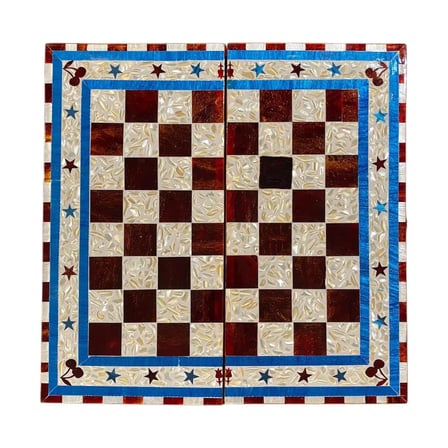 Mısır Sadaf İşlemeli Tavla & Satranç Takımı - 40x40 cm