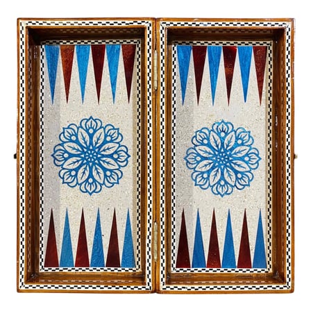 Mısır Sadaf İşlemeli Tavla & Satranç Takımı - 40x40 cm