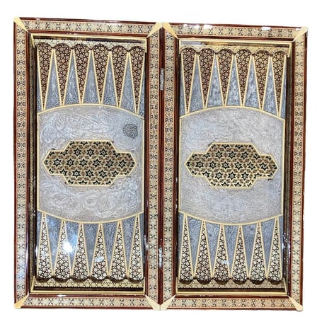 İran’ın El İşlemesi Luks Hatem Tavla ve Satranç - 40x40 CM