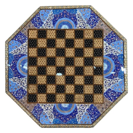 İran’ın El İşlemesi Hatem Mine Kombinli Satranç - 8 Köşeli 40x40 CM