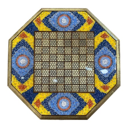 İran’ın El İşlemesi Hatem Mine Kombinli Satranç - 8 Köşeli 40x40 CM