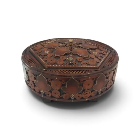 Deri El İşlemesi Şekerlik (çap: 20cm)