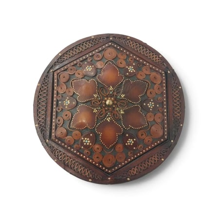 Deri El İşlemesi Şekerlik (çap: 20cm)