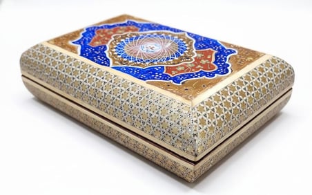 Hatem İşlemeli Lüks Mücevher Kutusu – El Yapımı 10x16 cm
