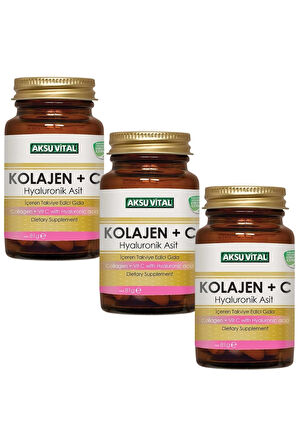 Kolajen + C Vitamini & Hyaluronik Asit 60 Tablet (3 Adet)