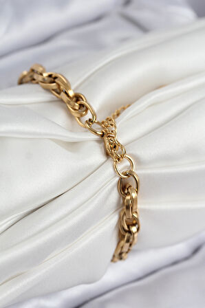 316L Çelik Örgü Model Gold Renk Kadın Bileklik