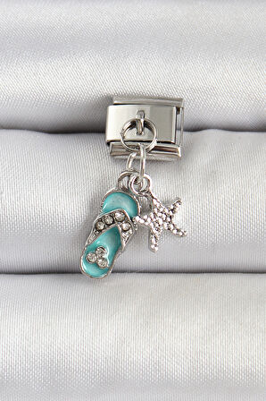 316L Çelik Gümüş Renk Tatil Konspet Nomination Charm