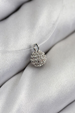 Misineli Topcuk Model Gümüş Renk Hayalet Kolye