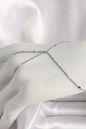 Pirinç Gümüş Renk Pul Detaylı Kadın Şahmeran