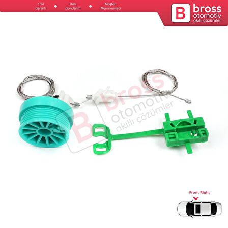 Fiat Punto MK2 188 188AX 1999-2005 3/5 Kapı 0046536311 İçin Ön Sağ Kapı Cam Kriko Tamir Seti