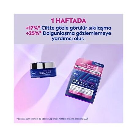 NIVEA Cellular Expert Filler Yoğun Yaşlanma Karşıtı Gece Yüz Bakım Kremi 50 Ml