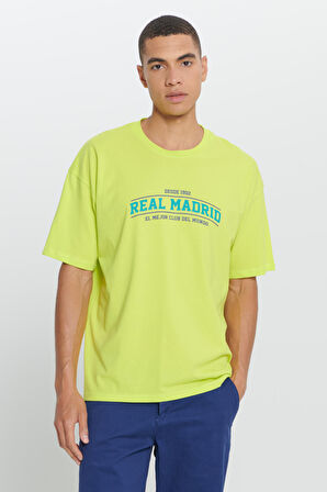 Real Madrid Lisanslı Oversize Fit Bol Kesim %100 Pamuk Bisiklet Yaka Tişört