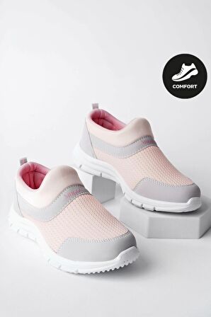 Muggo Tedy Garantili  Unisex Çocuk Bağcıksız Rahat Esnek Günlük Sneaker Spor Ayakkabı